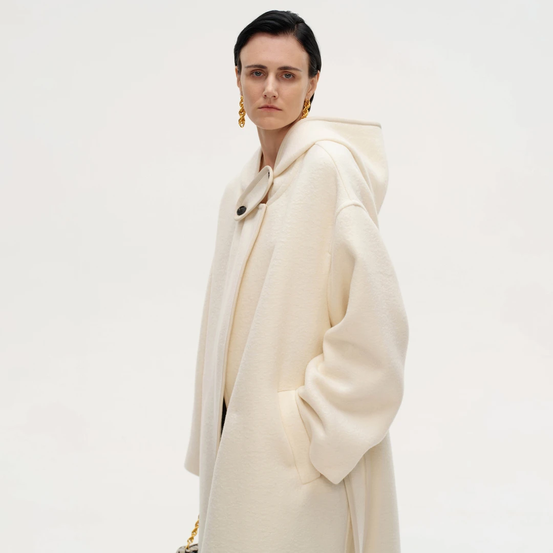 ATELIO · 超细羊毛连帽束带长大衣