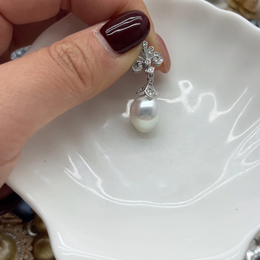 吊坠(不含链)海水珍珠银S925镶嵌