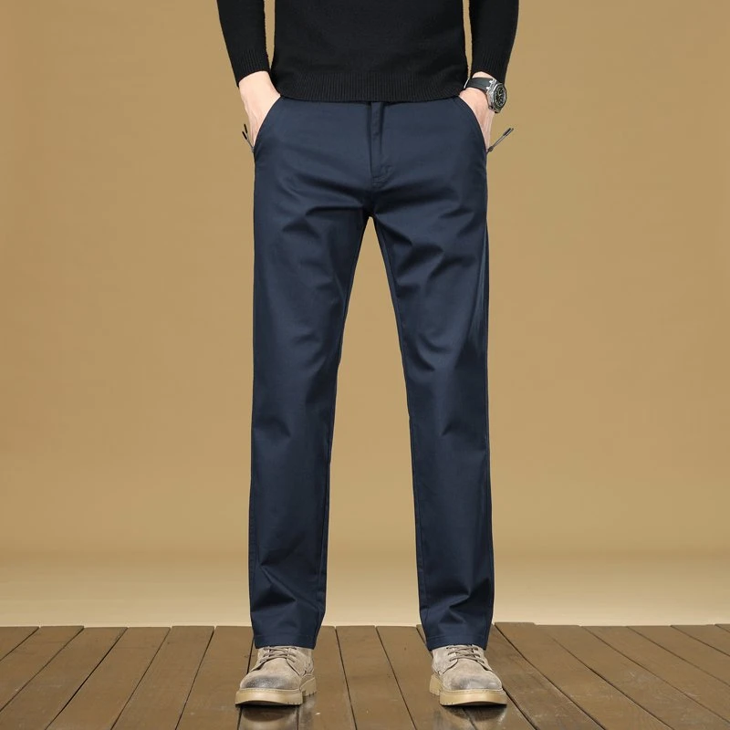 秋季纯棉常规款长裤直筒商务休闲男裤百搭潮流806裤子秋冬休闲裤