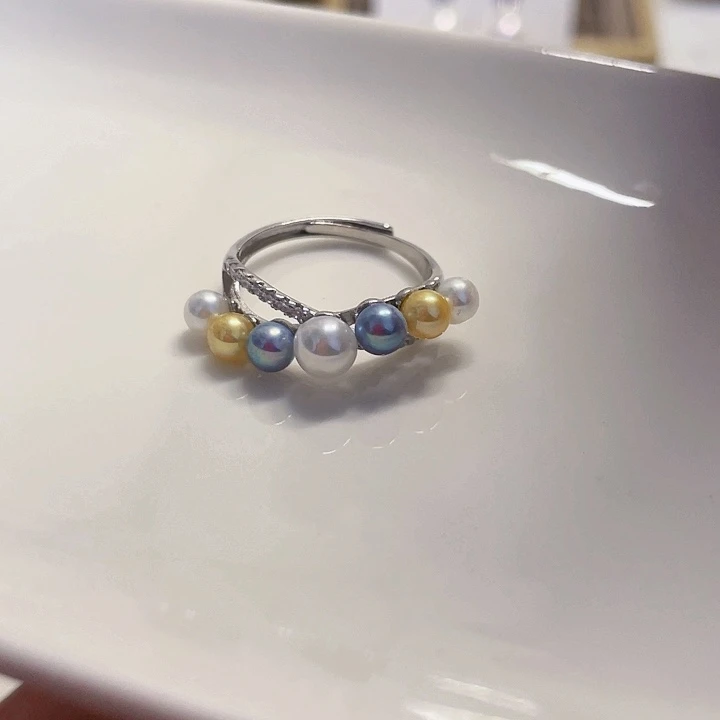 戒指淡水珍珠银S925镶嵌