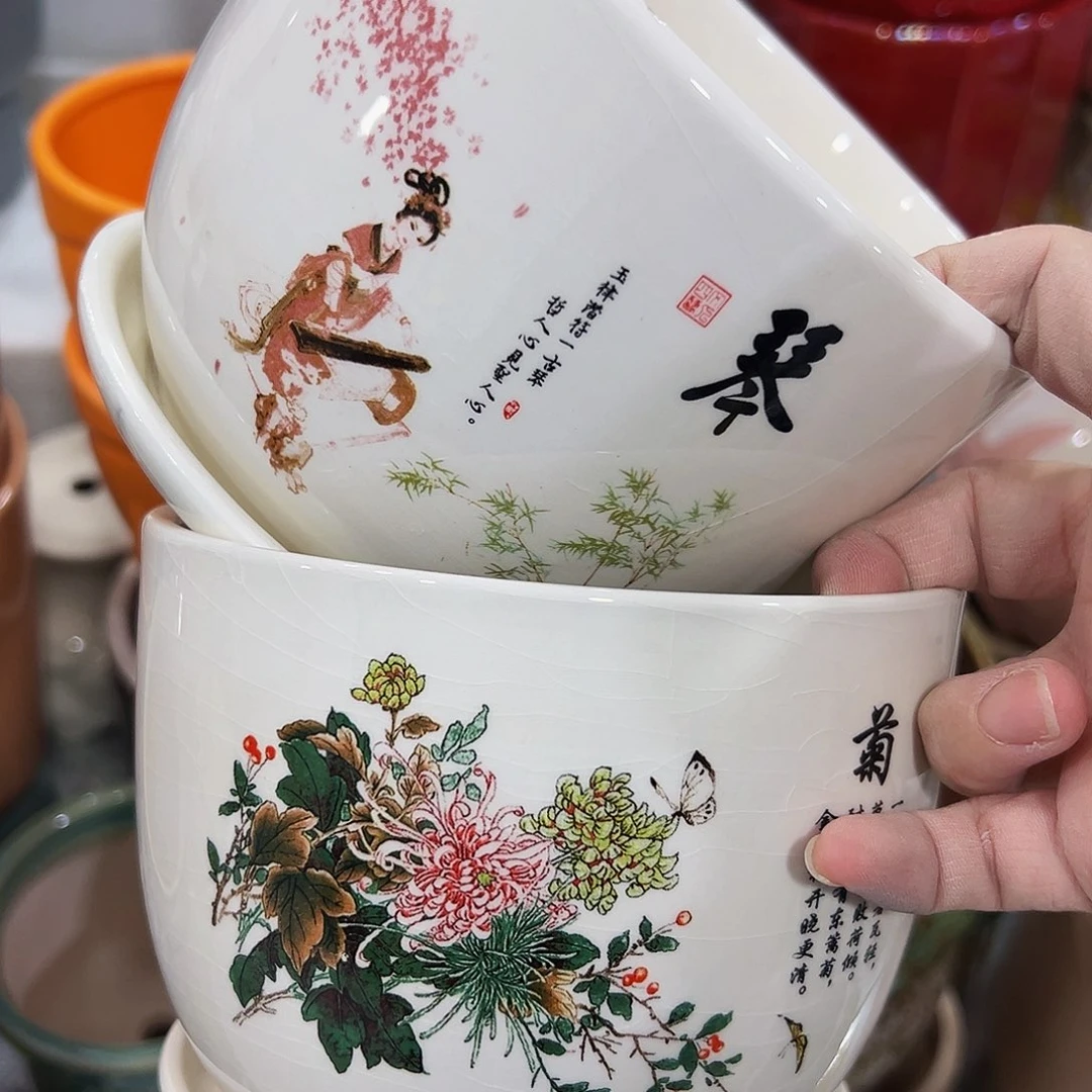 外贸尾单陶瓷花盆凑单10米包邮