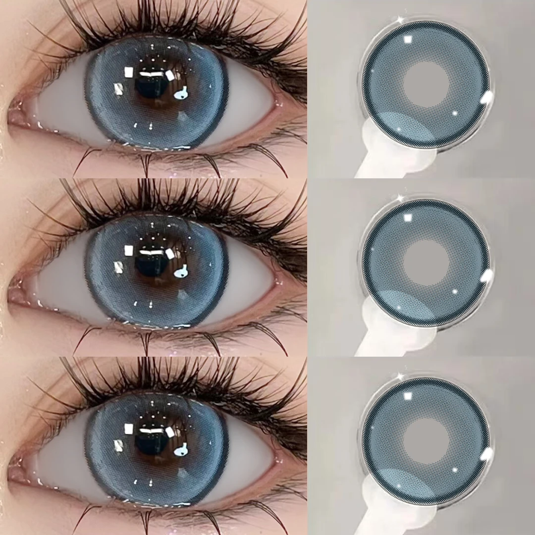 波光水水欧巴兰美瞳半年抛显色水润舒适蓝色大直径隐形眼镜dp