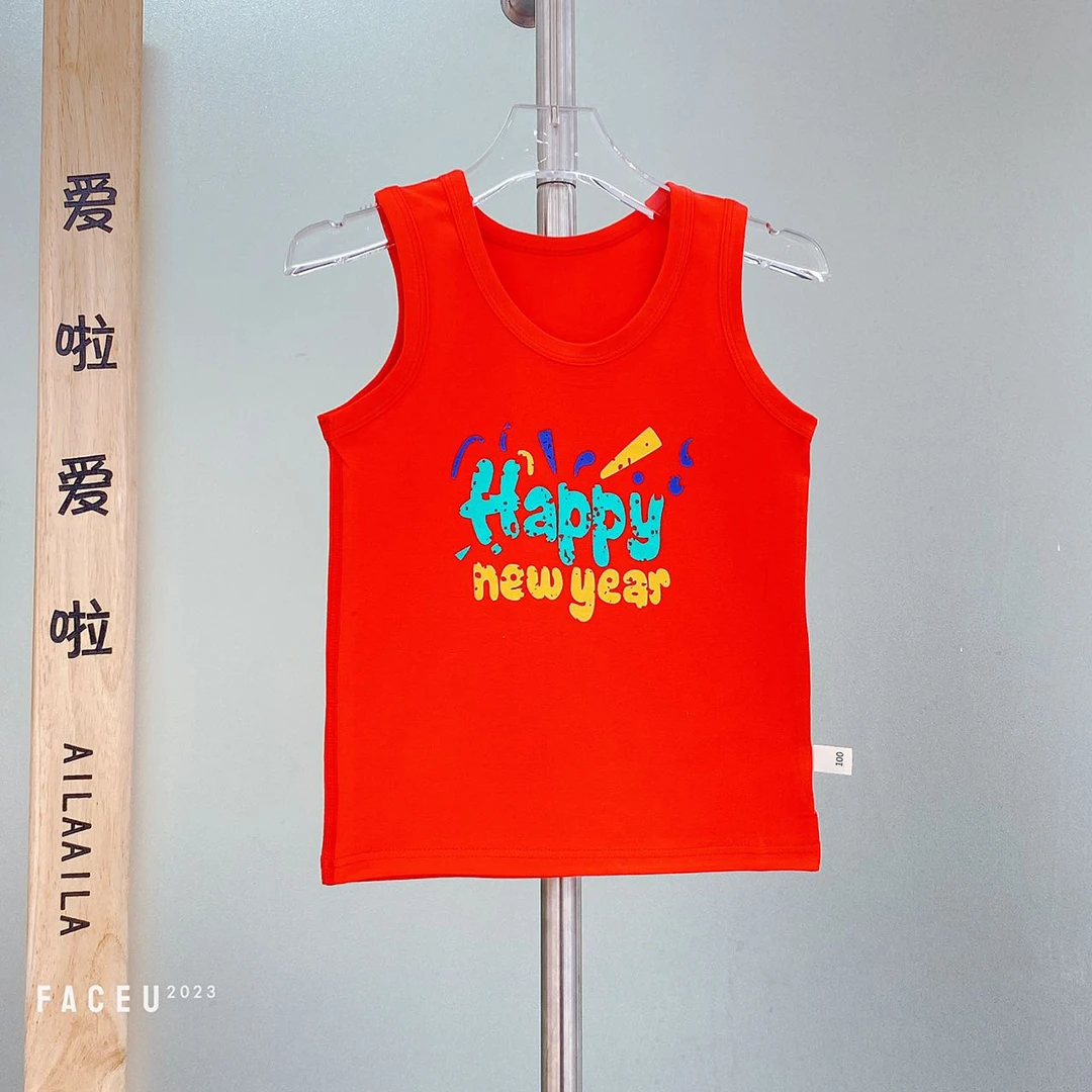 爱啦爱啦年款莱卡棉红背心