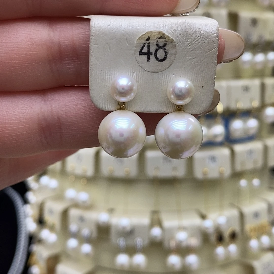 耳饰淡水珍珠18K金镶嵌