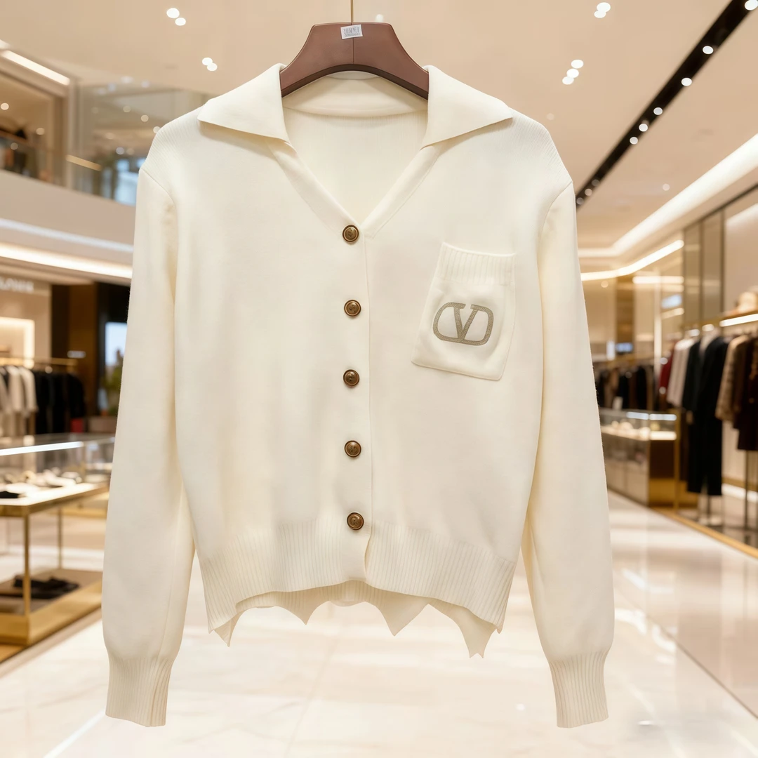 K59白色排扣领子卫衣