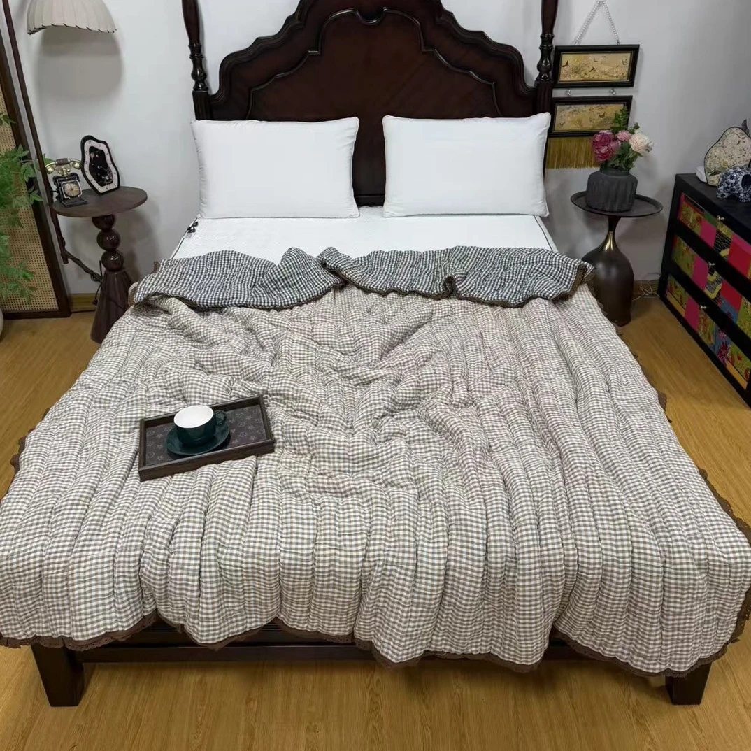 毛病大处理品！十层纱泡芙单人被150*200～会起小毛球会缩水V818