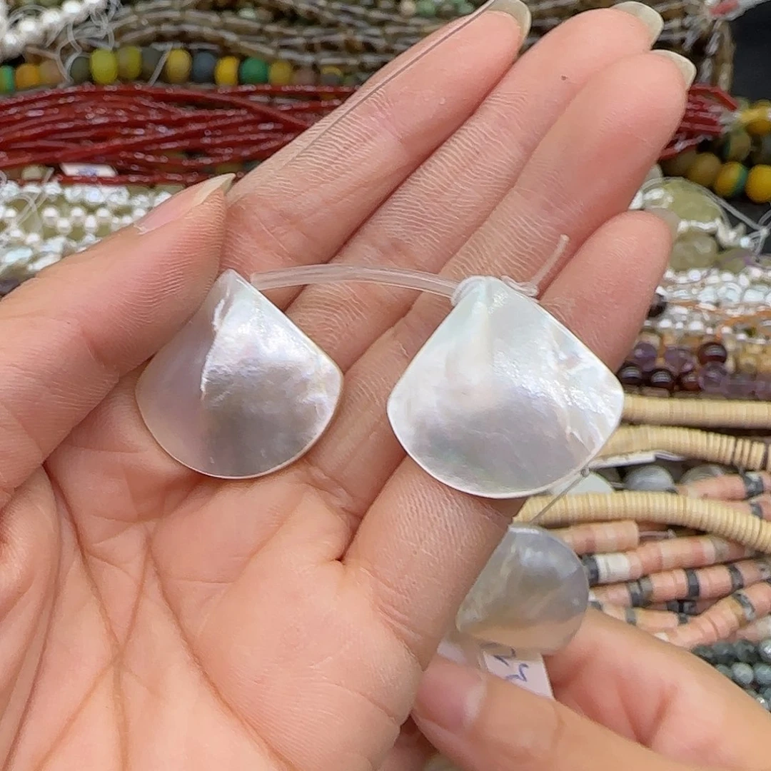 合金玛瑙/玉髓珠宝半成品珍珠母贝2颗