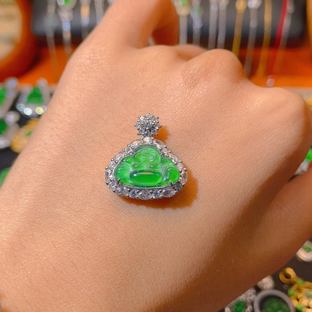 翡翠银S925镶嵌颈饰