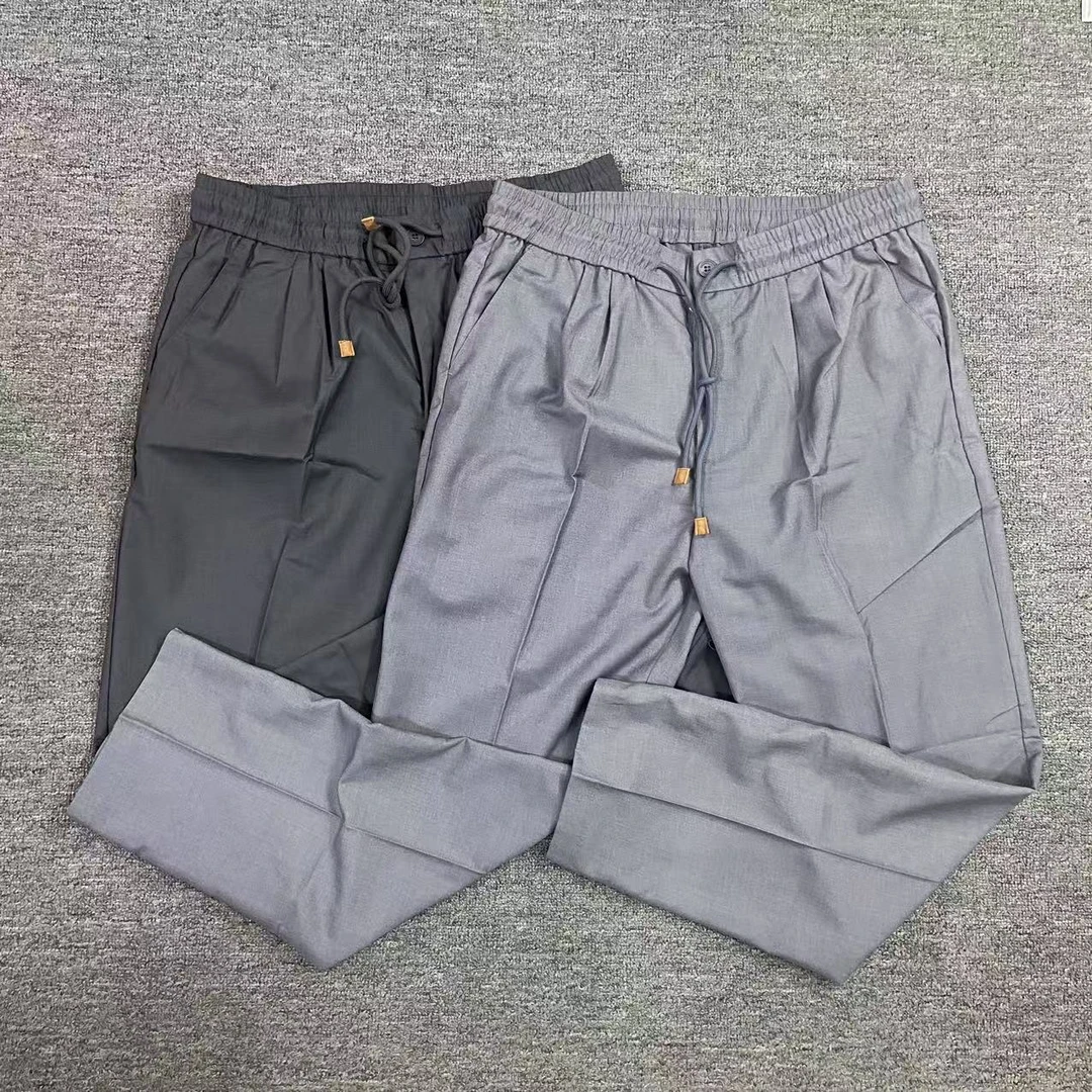 BBC混纺通勤休闲裤