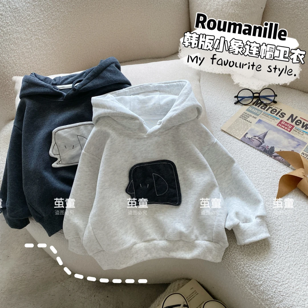 【麦麦妈】Q083春秋小童字母连帽卫衣春季新品男女宝休闲百搭上衣