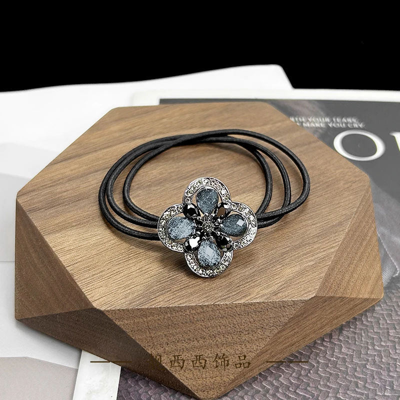 【LXX靓西西】004 轻职风百搭四叶草高弹力三股皮筋