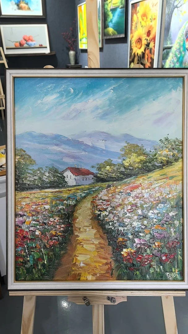 【九炎画坊直播间】50*60   小屋  多色花海美景    福利装饰画