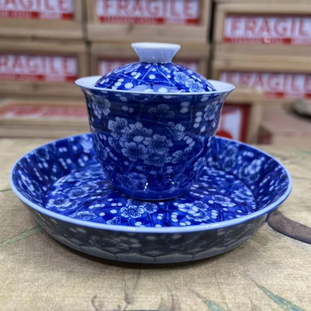 心名茶器 冰梅系列三才盖碗-6182