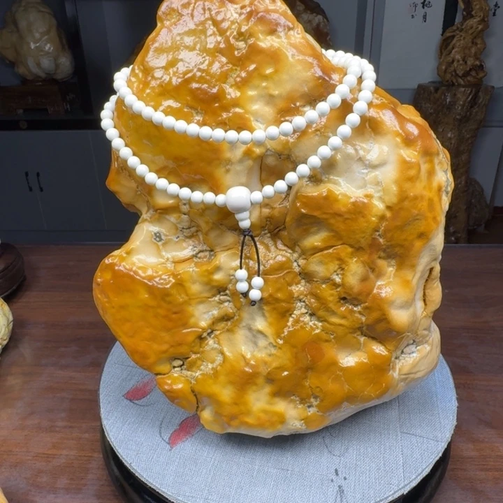 二***爷有机玻璃西藏藏瓷+象牙玉卡0.6珠子