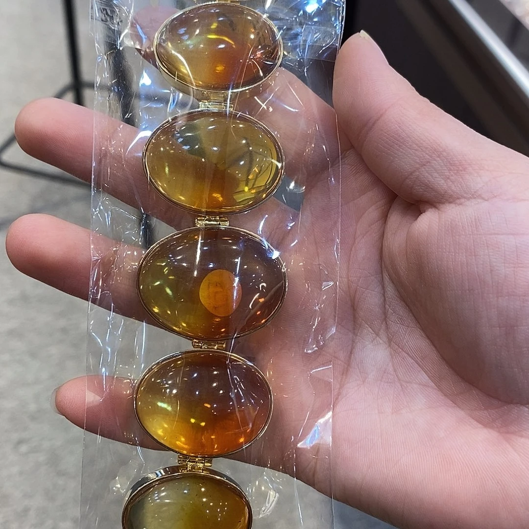 琥珀未镶嵌裸石手链