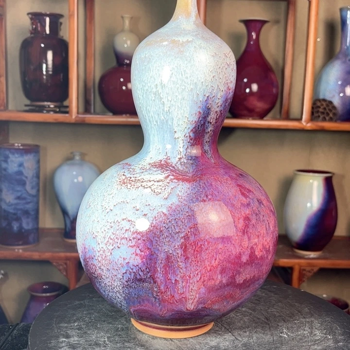 喜***的瓷片钧瓷手工艺品杯子