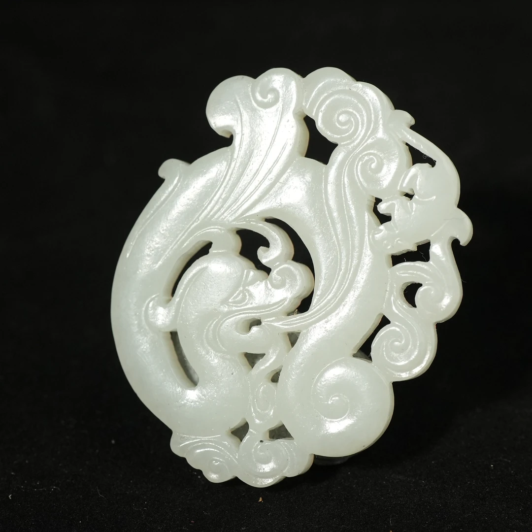 清代和田白玉螭龙佩LLFF2502214014