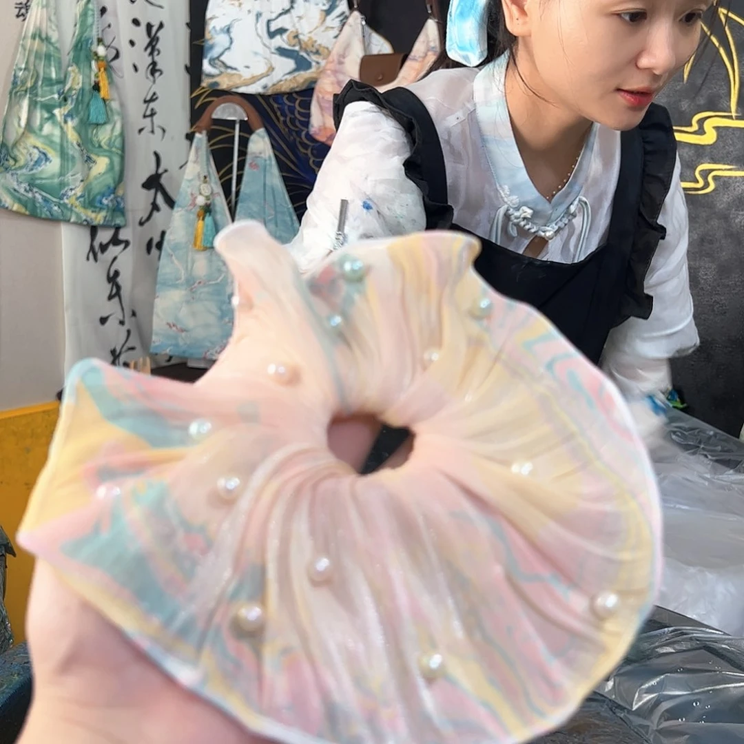 453精品百褶裙珍珠发圈