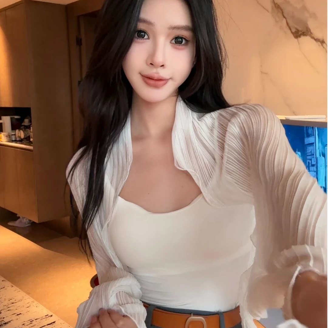 夏季开车多功能压皱防晒衣荷叶边防晒披肩防紫外线