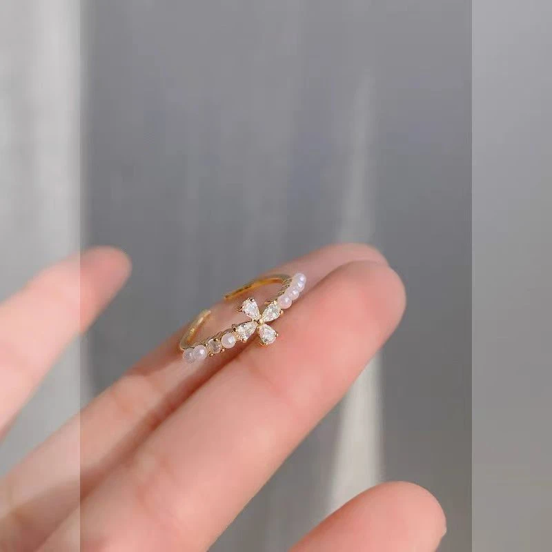 合金锆石戒指 ELYSIUM 轻奢时尚气质百搭戒指（6013）