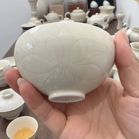 微瑕手工莲花杯不带礼盒