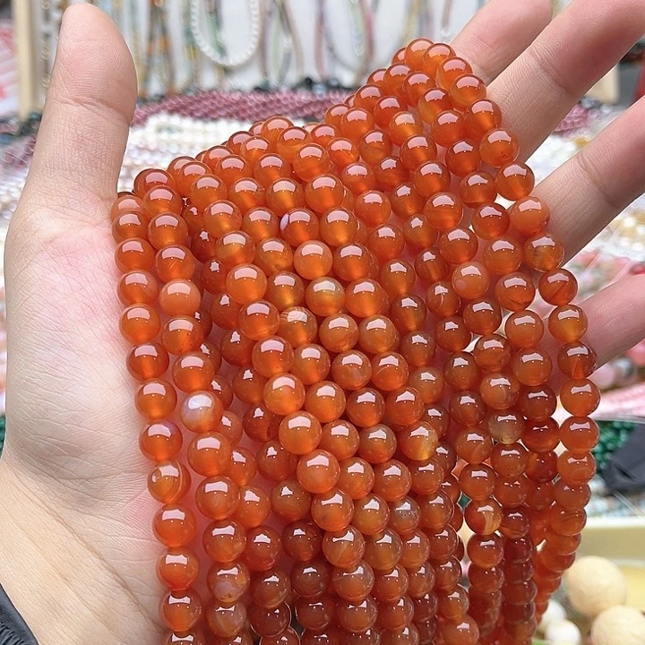 玛瑙/玉髓珠宝半成品未镶嵌一条8mm左右福利玛瑙珠