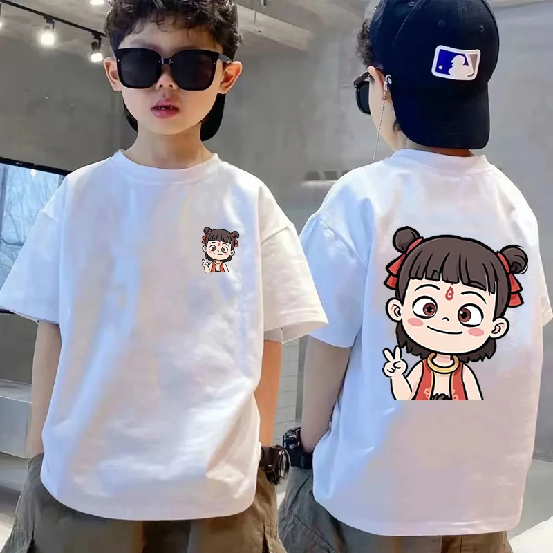 男童短袖纯棉T恤夏季新款哪吒中大童男孩宽松童装儿童半袖上衣潮t