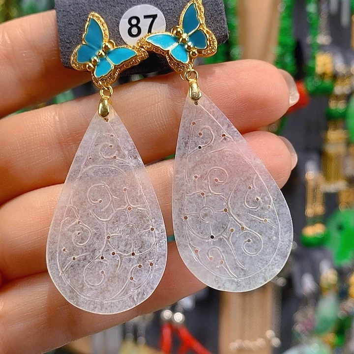 翡翠未镶嵌耳饰翡翠