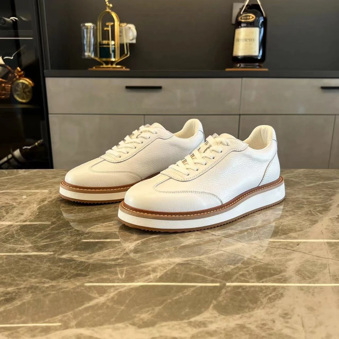 男款白色时尚休闲户外夏季透气潮流经典低帮男士百搭潮款皮鞋
