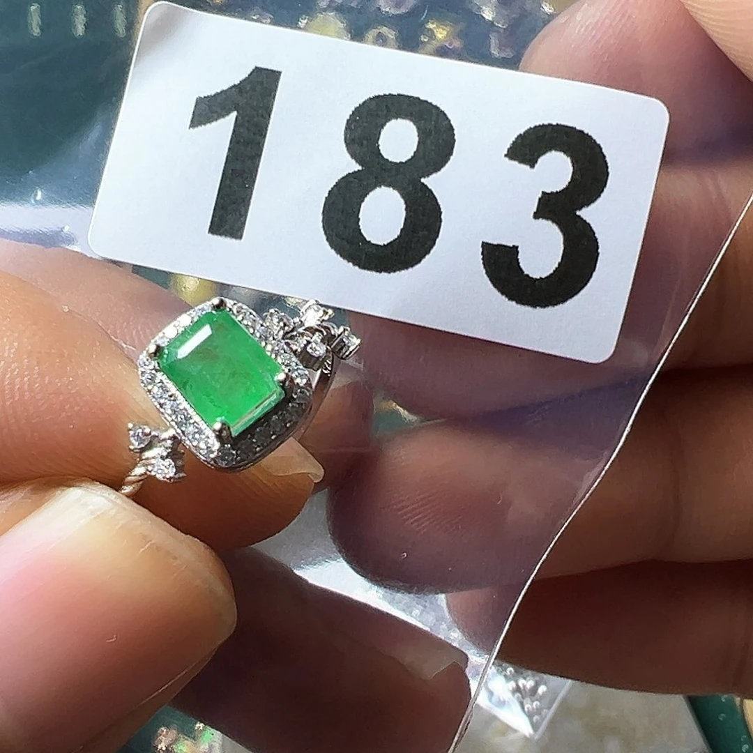 祖母绿戒指银S925镶嵌金****录