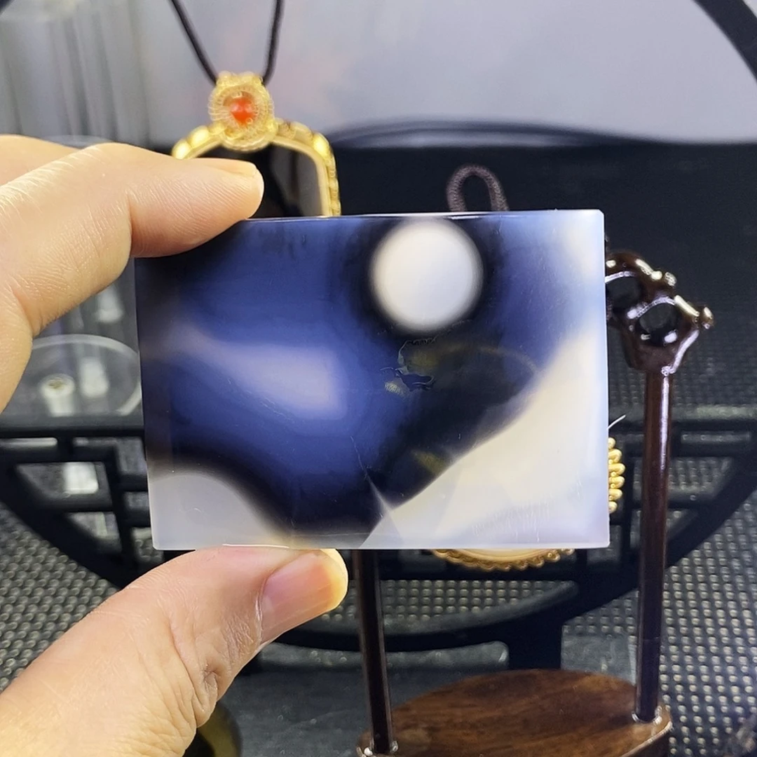 合成碳硅石非金属时尚图纹画面石饰品