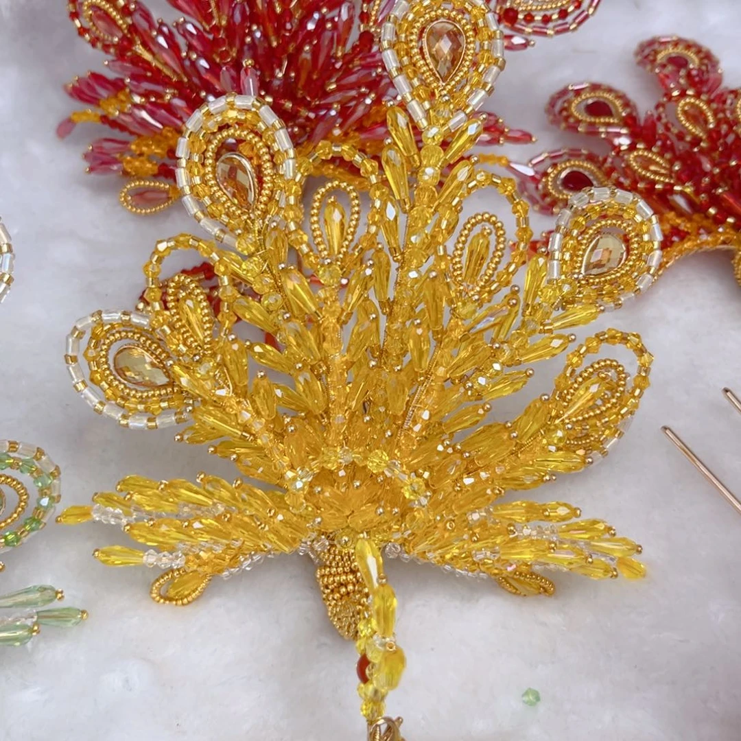 金黄色晶晶款小号凤凰13cm