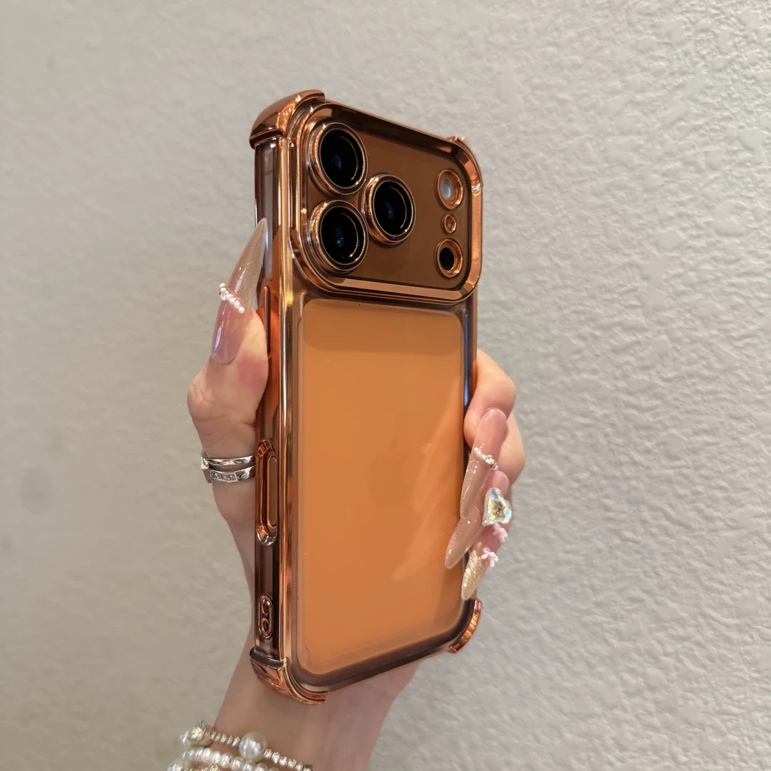 高级感电镀透明适用苹果17promax手机壳iPhone16防摔15简约14软胶