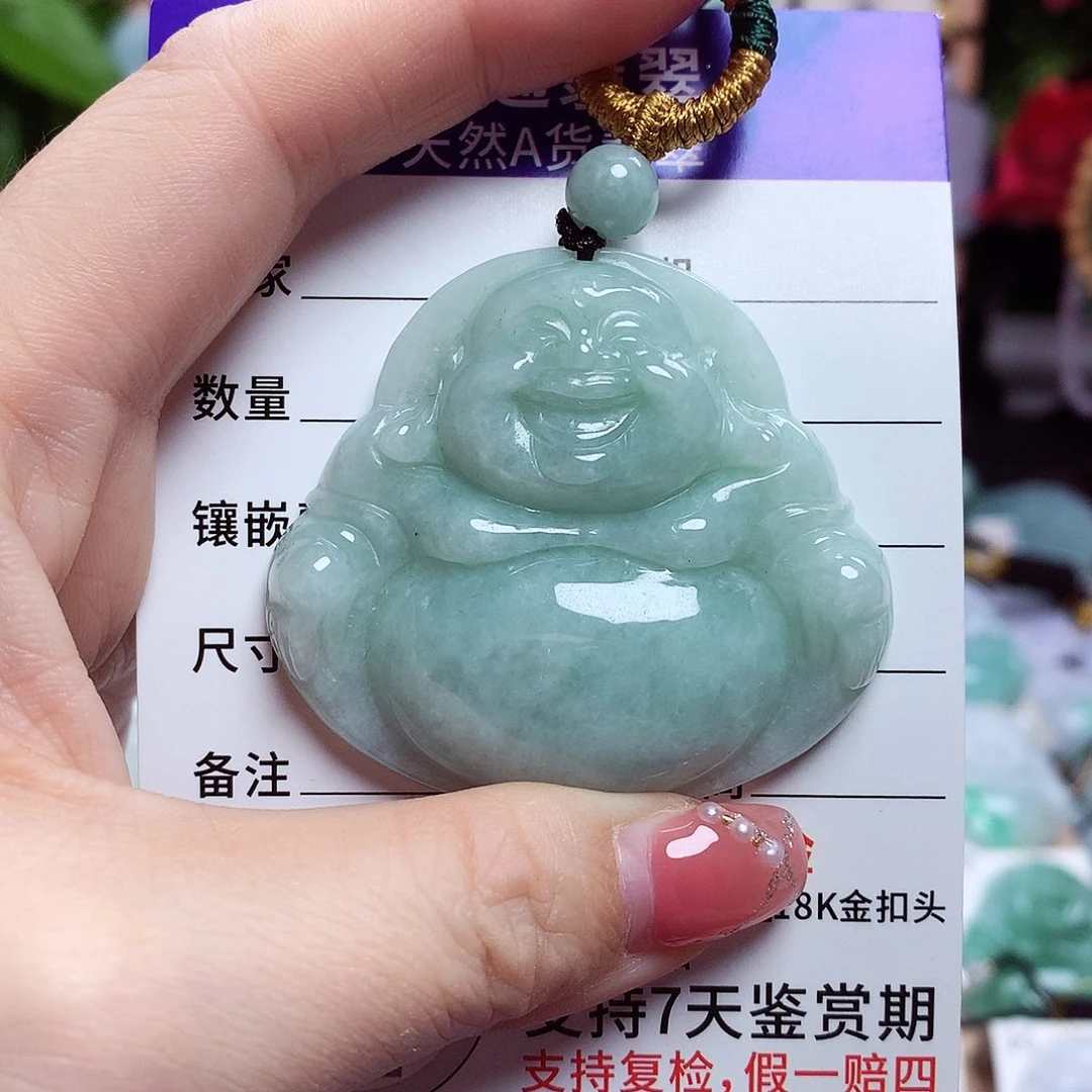 翡翠未镶嵌颈饰佛公03