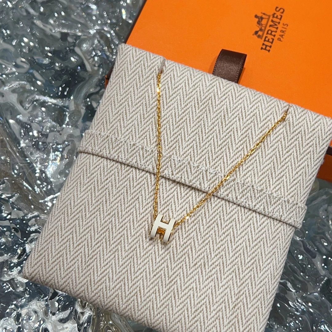 全新未使用 Hermes/爱马仕 7姐专场/白金 mini pop h 项链