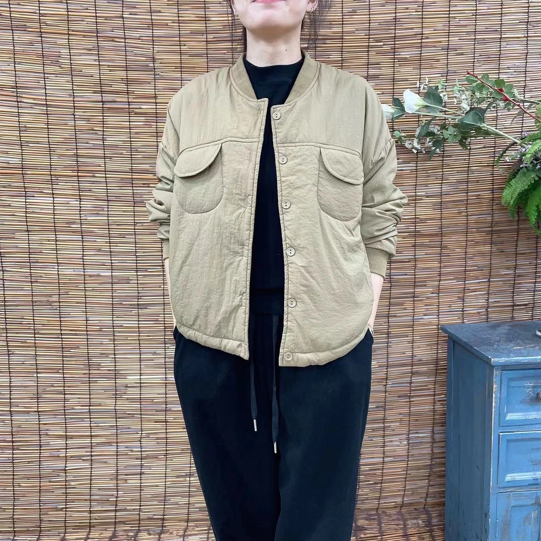 7044新款秋季休闲简约百搭棉服