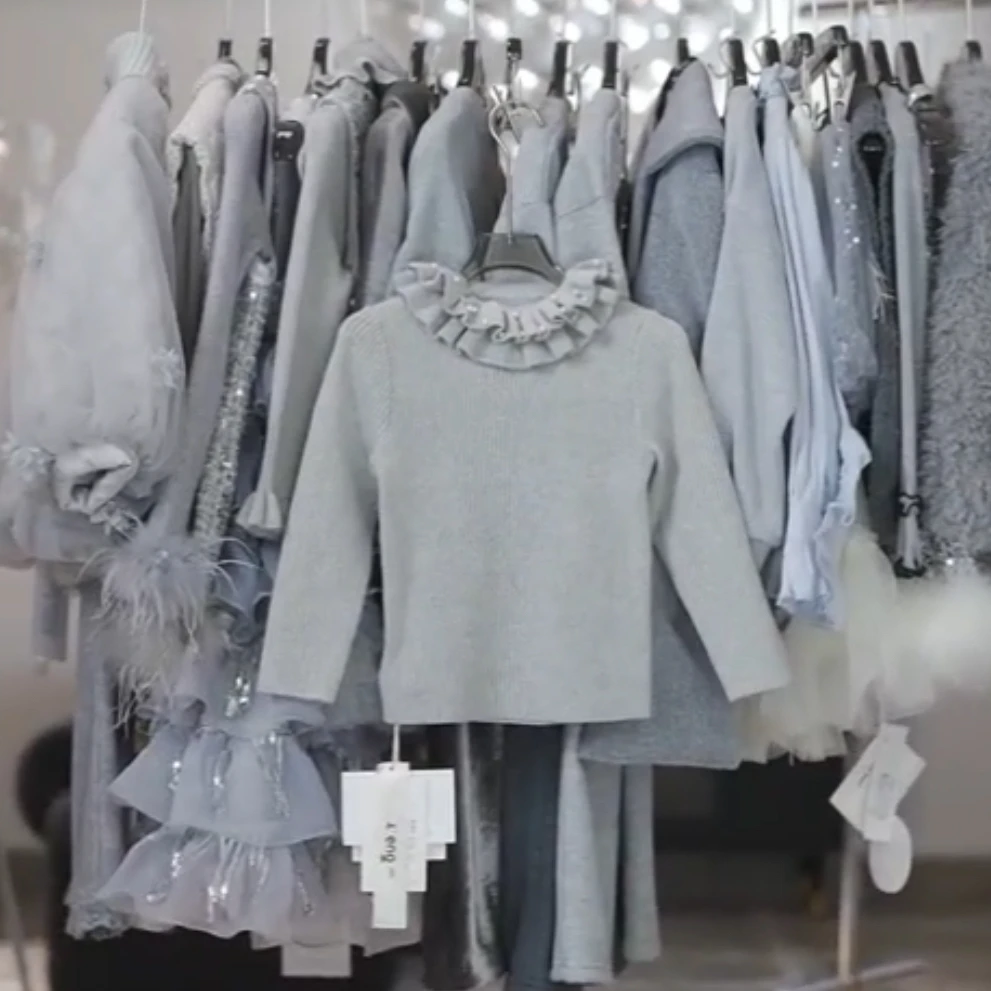 【恩姐定制】2025秋冬季女童儿童经典百搭钉珠毛衣打底衫ENCK7177