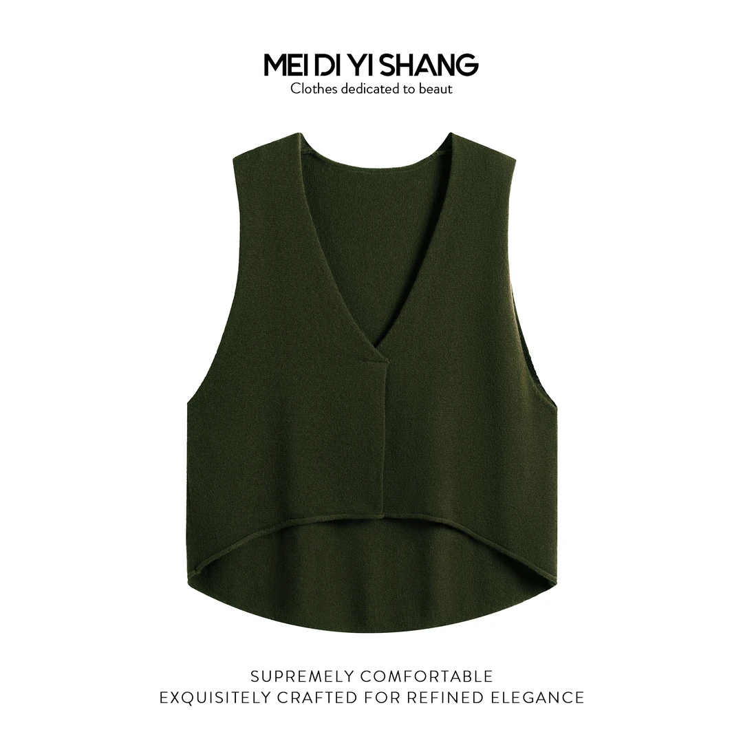 MDYS秋冬新品50精纺羊毛时尚简约百搭针织马甲背心C006（不能机洗）