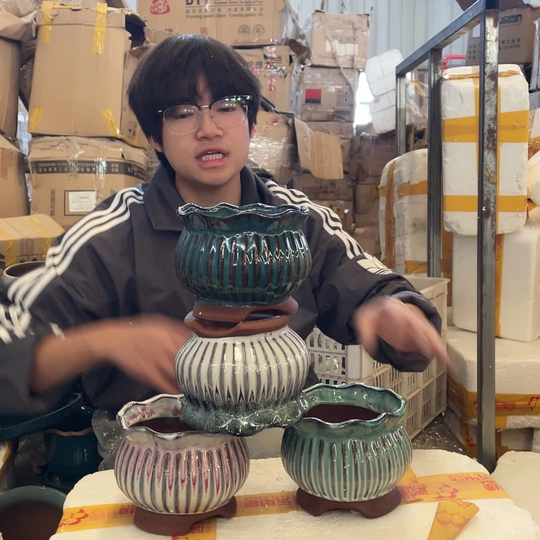 红陶宜兴紫砂花盆