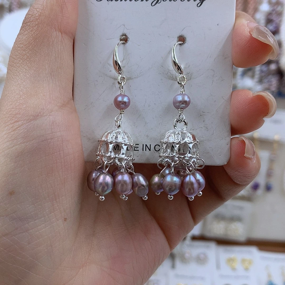 项链银S925镶嵌淡水珍珠