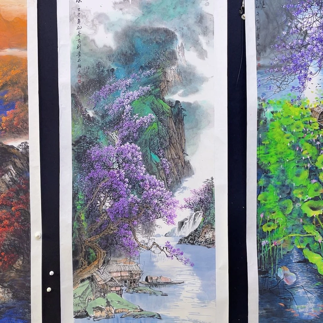 国画手绘国画山水，画心
