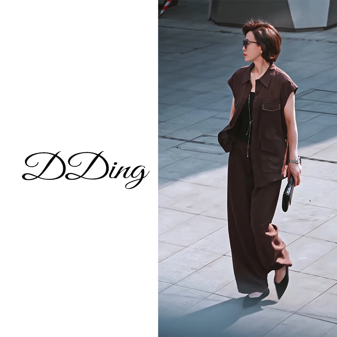 【DDing】“麻境漫游”（汉麻+天丝）夏季轻奢气质马甲套装老钱风阔腿裤