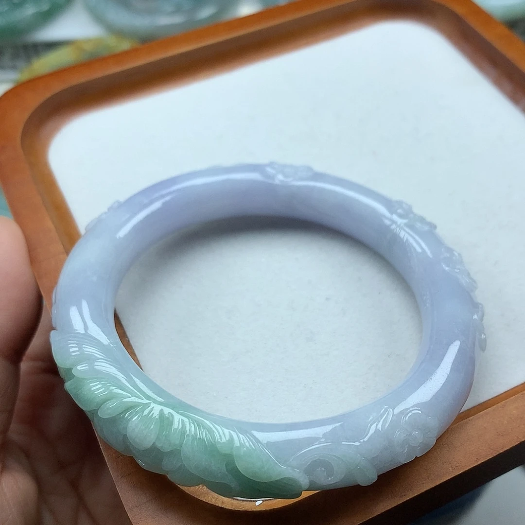 翡翠未镶嵌手镯复古风格60