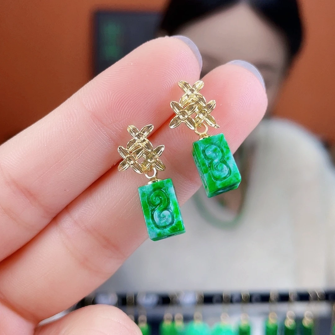 翡翠未镶嵌耳饰饰品