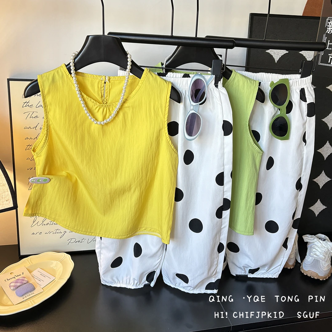 【25年新款】儿童无袖时尚套装夏季薄款宽松洋气韩版外穿舒适女童