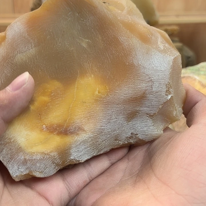 石英质玉（黄龙玉）合金天然原石奇石