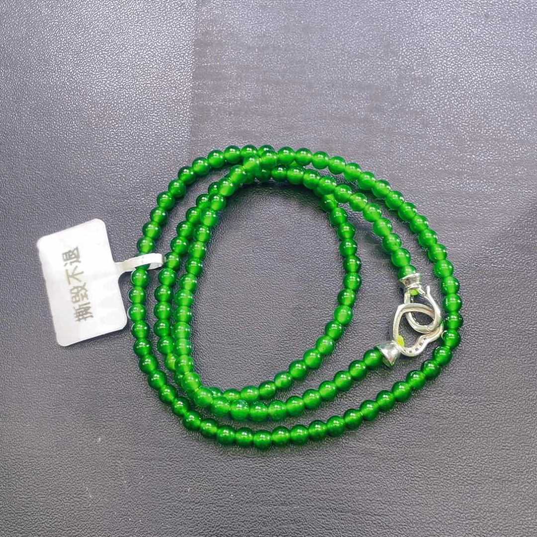 翡翠未镶嵌颈饰卡4mm