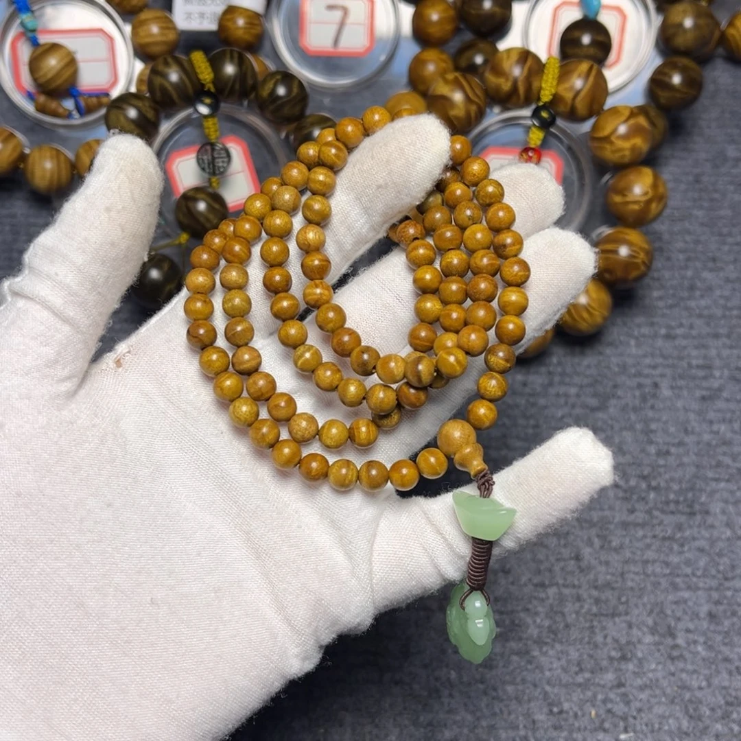 楠木（金丝楠）手串/手链黄金底0.6/108水波418