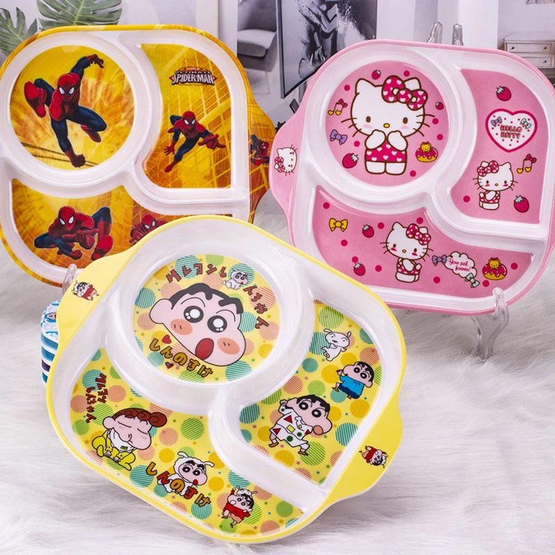 新款库洛米卡通可爱儿童餐具家用耐摔防烫宝宝分格餐盘盘幼儿园