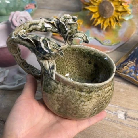 为***魏碗瑕疵手捏咖啡杯餐具壶承